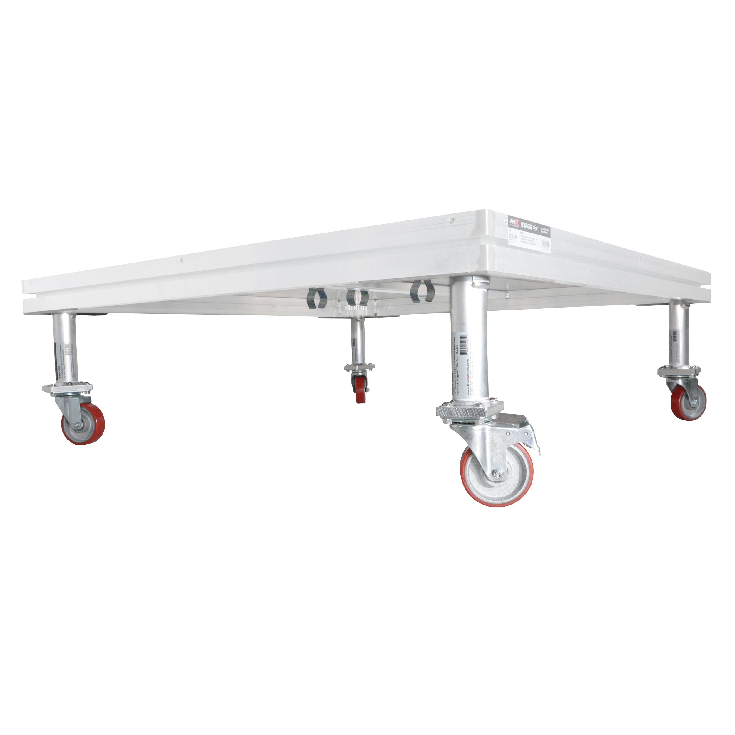 StageQ™ Locking Staging 16" Height Stage Legs with 5" Rubber Steel Casters | Set of 4