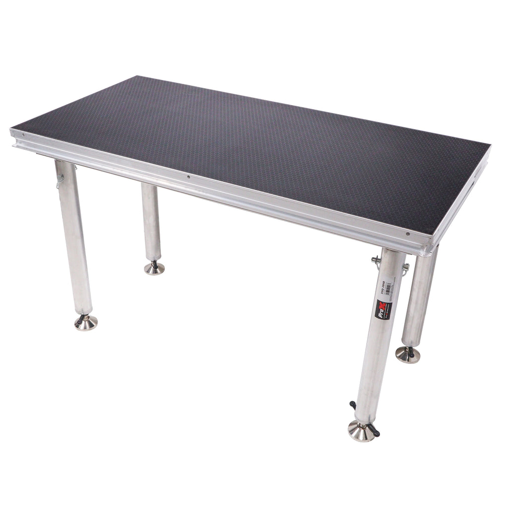 StageQ 2 ft x 4 ft Stage Deck w/ 4 Adjustable 28–48 inch Legs