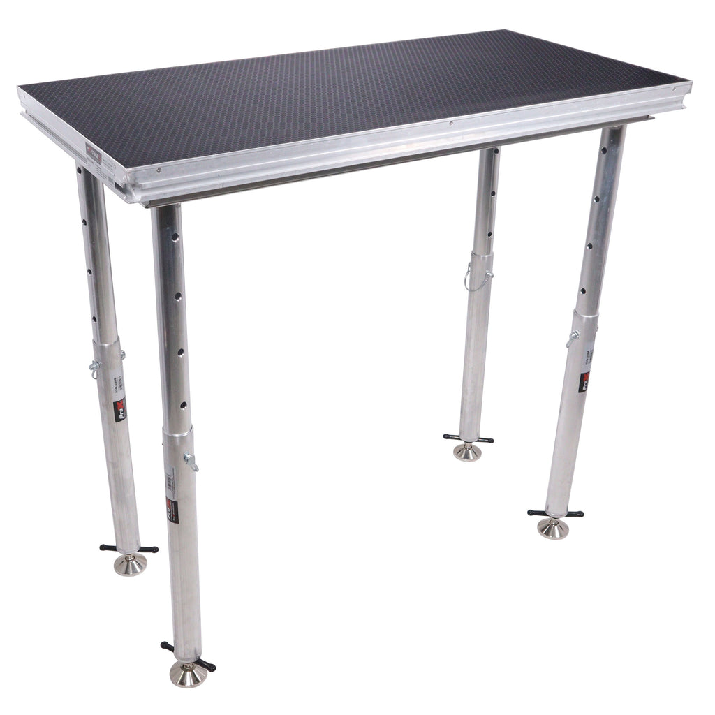 StageQ 2 ft x 4 ft Stage Deck w/ 4 Adjustable 28–48 inch Legs
