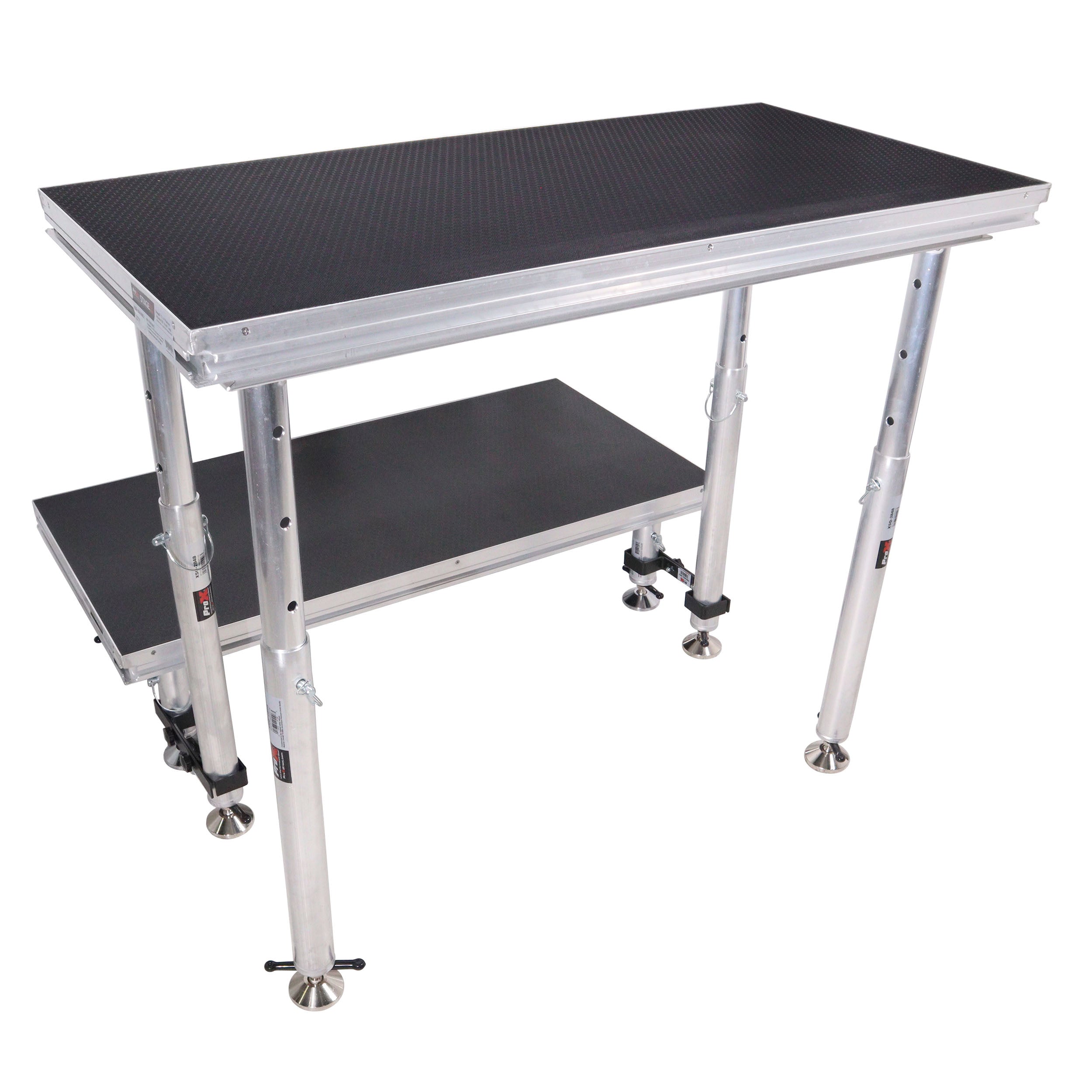 StageQ 2 ft x 4 ft Stage Deck w/ 4 Adjustable 28–48 inch Legs