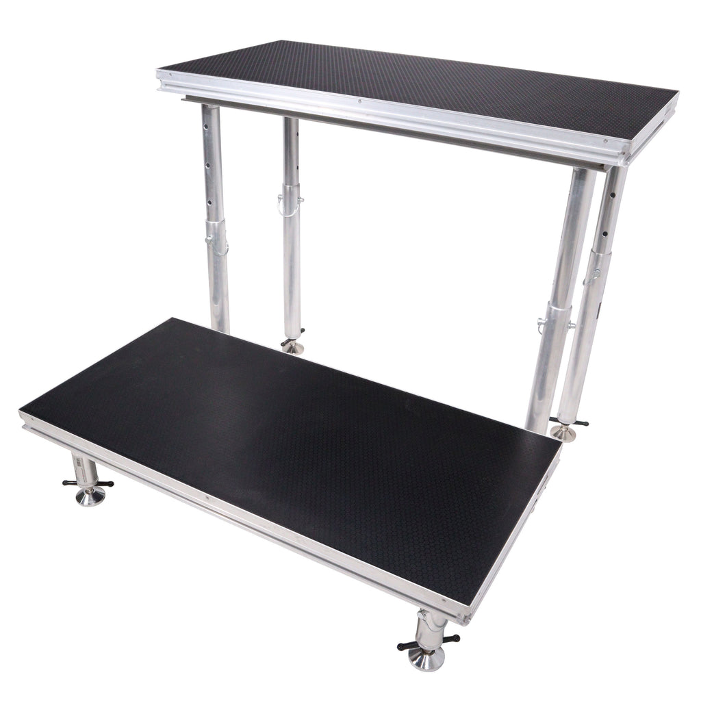 StageQ 2 ft x 4 ft Stage Deck w/ 4 Adjustable 28–48 inch Legs