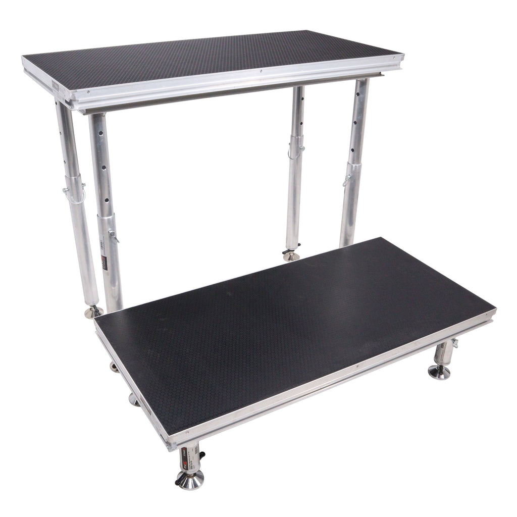 StageQ 2 ft x 4 ft Stage Deck w/ 4 Adjustable 28–48 inch Legs
