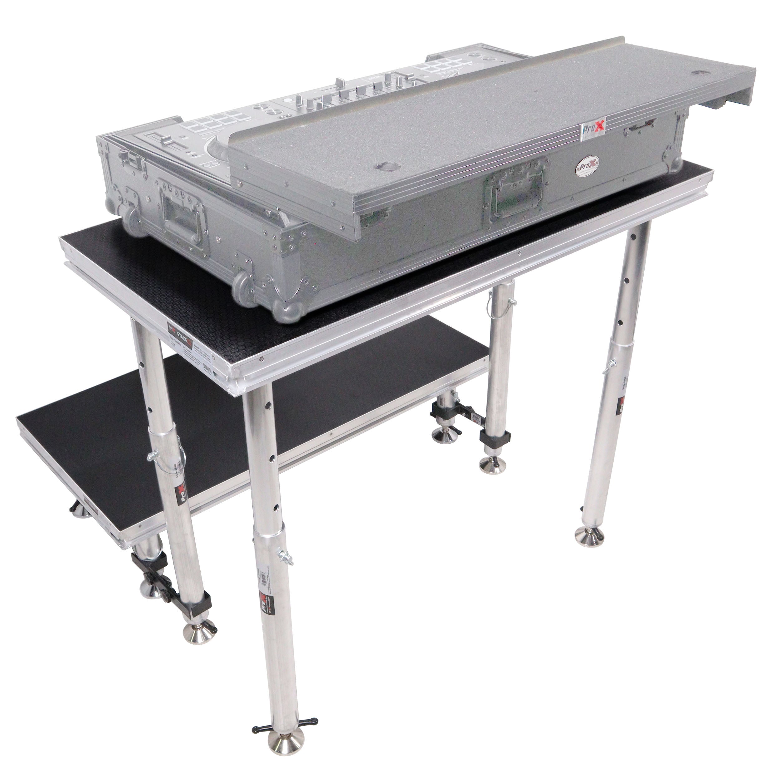 StageQ 2 ft x 4 ft Stage Deck w/ 4 Adjustable 28–48 inch Legs
