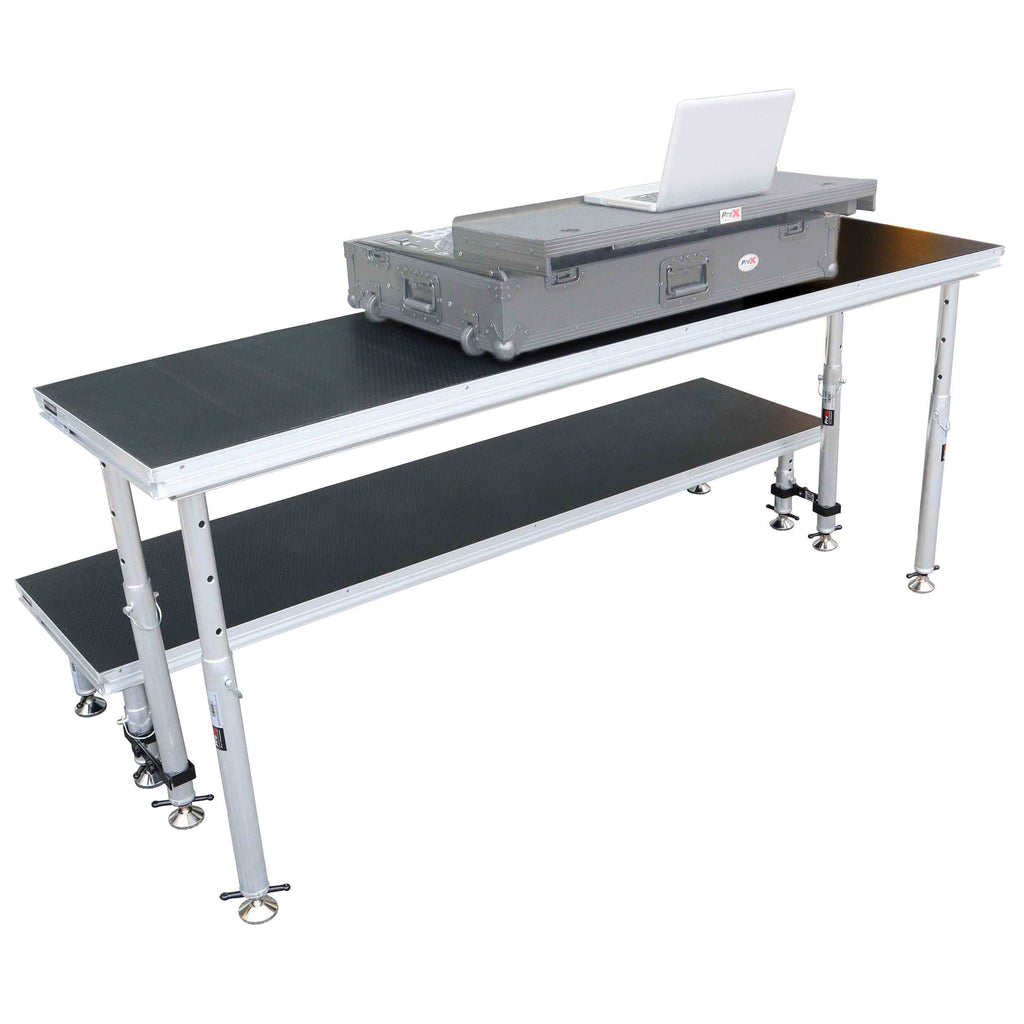 StageQ 2 ft x 8 ft Stage Deck w/ 4 Adjustable 28–48 inch Legs