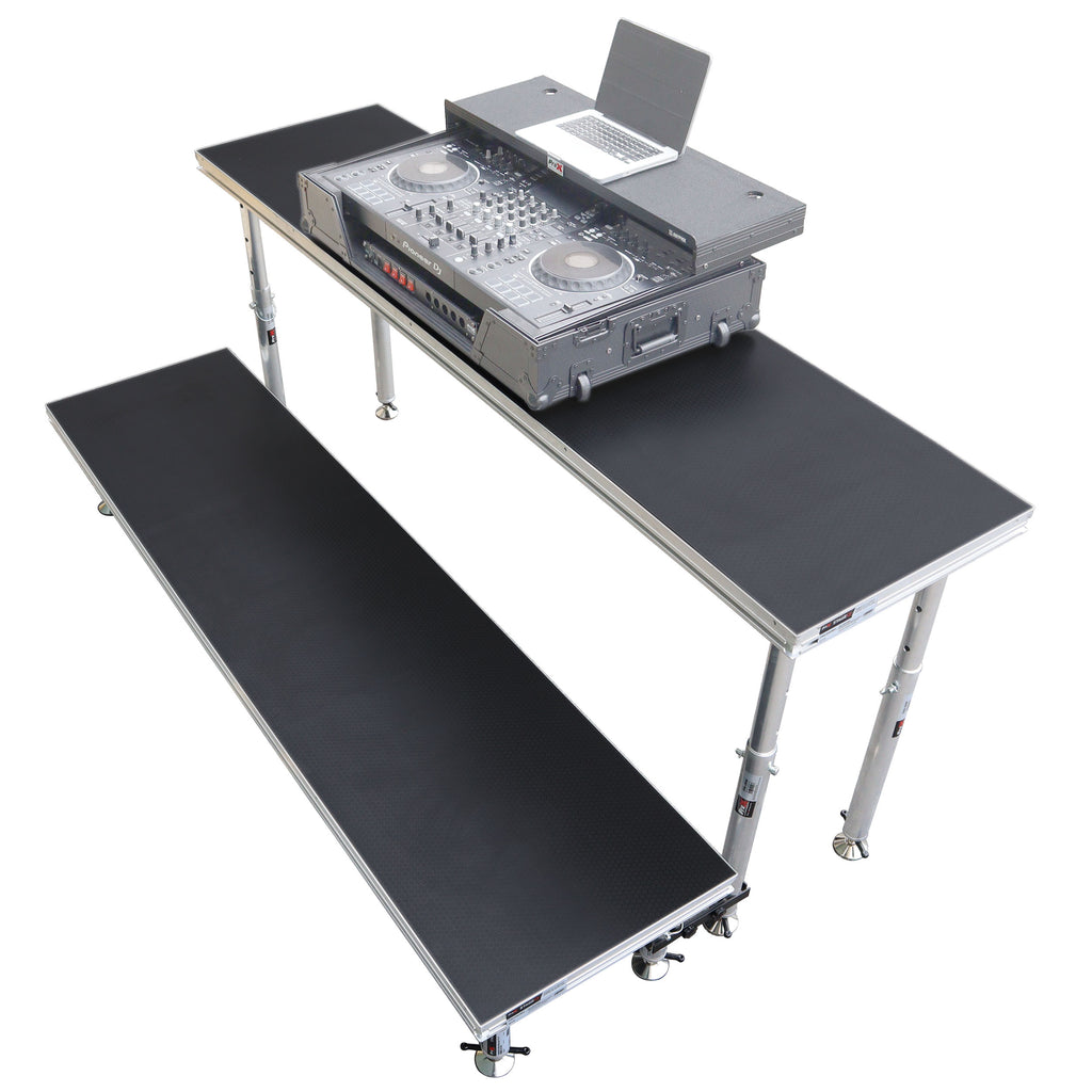 StageQ 2 ft x 8 ft Stage Deck w/ 4 Adjustable 28–48 inch Legs
