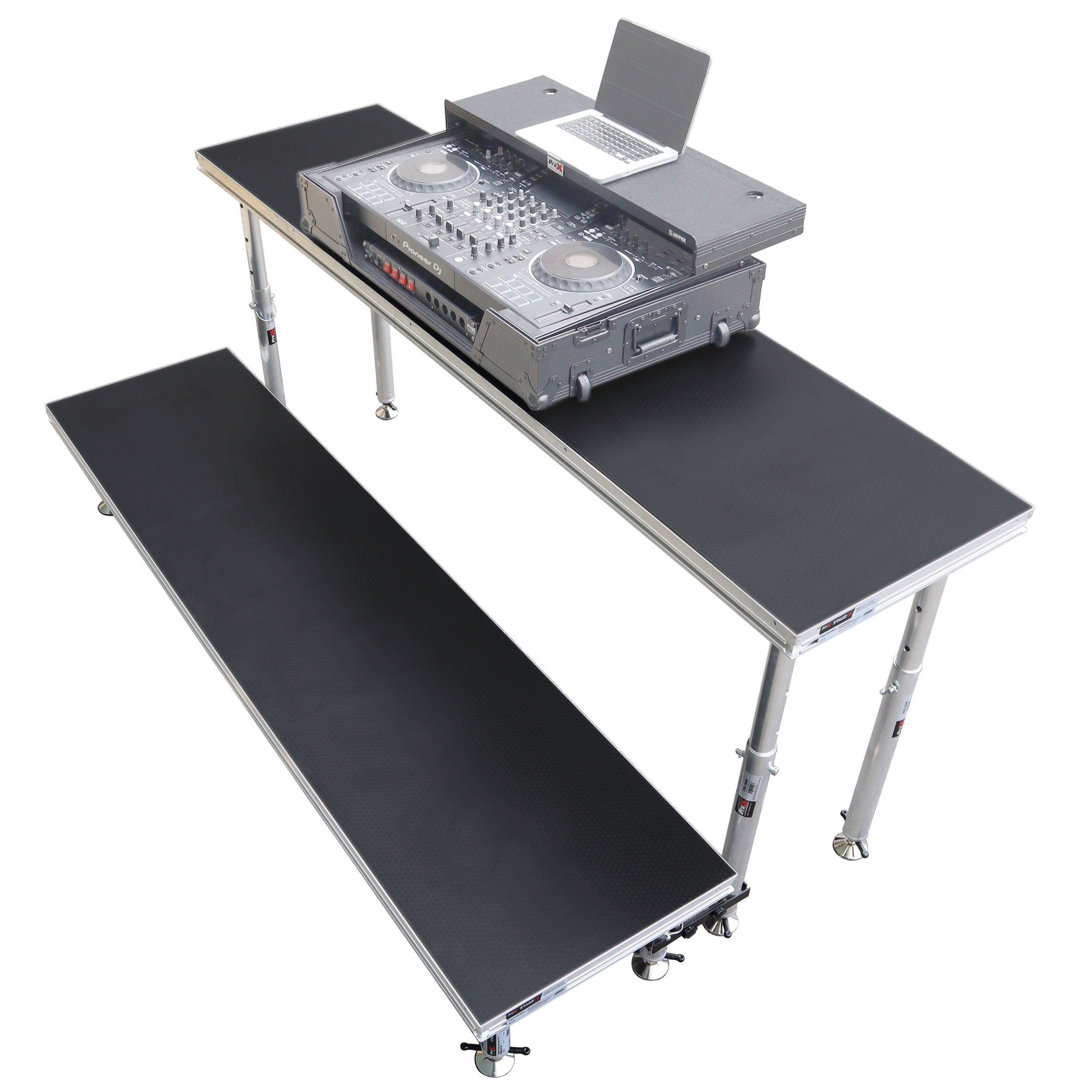 StageQ 2 ft x 8 ft Stage Deck w/ 4 Adjustable 28–48 inch Legs