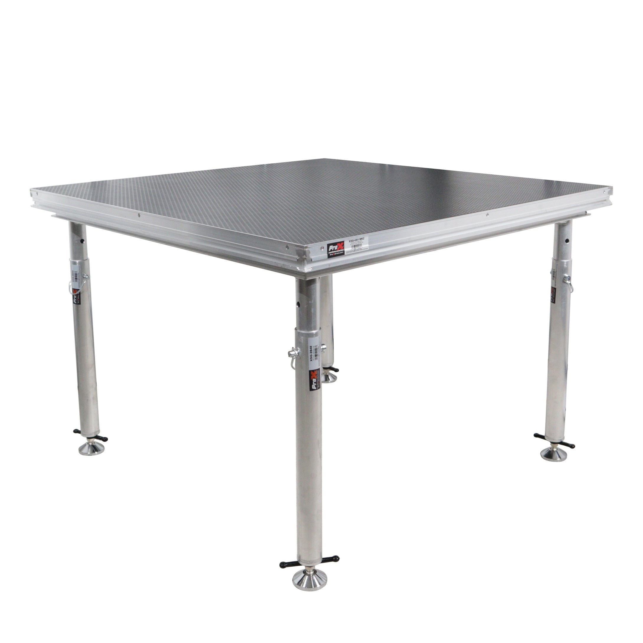 StageQ 4 ft x 4 ft Stage Deck w/ 4 Adjustable 28–48 inch Legs