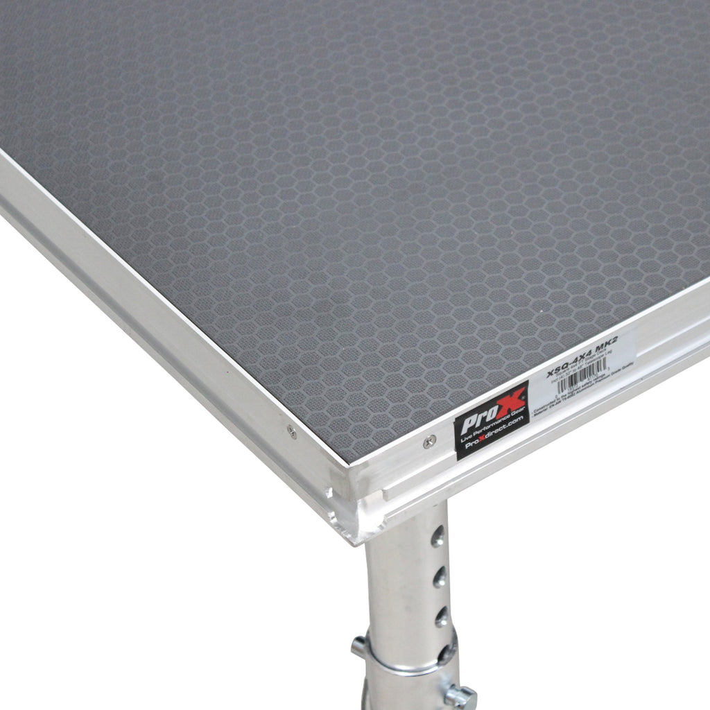 StageQ 4 ft x 4 ft Stage Deck w/ 4 Adjustable 28–48 inch Legs