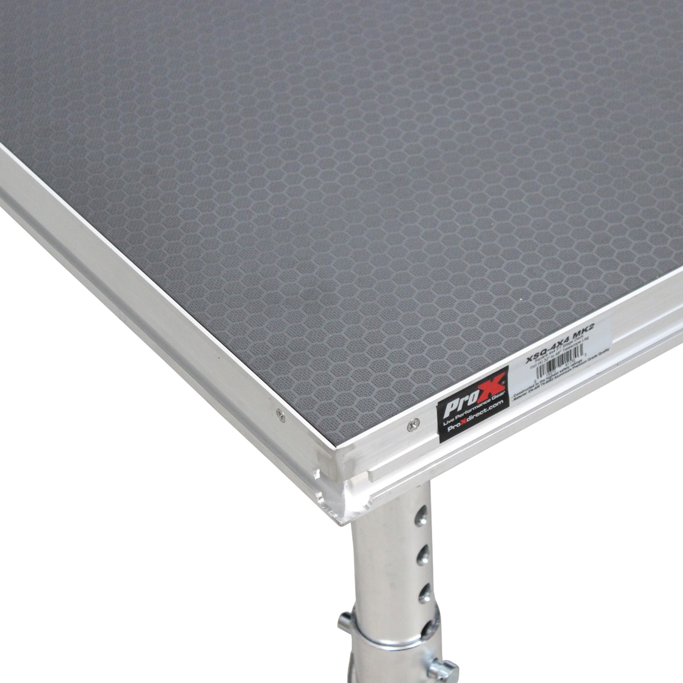 StageQ 4 ft x 4 ft Stage Deck w/ 4 Adjustable 28–48 inch Legs