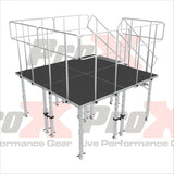 8x8 StageQ Platform Package 4x4 Decks w/ Steps Adjustable 28-48 Guard Rails and 7 Step