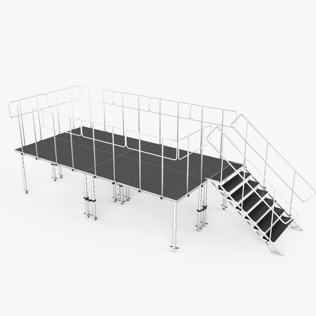 8FT x 16FT Stage Q 4 Stage Platforms Social Distancing Package Height Adjustable 28-48 inch