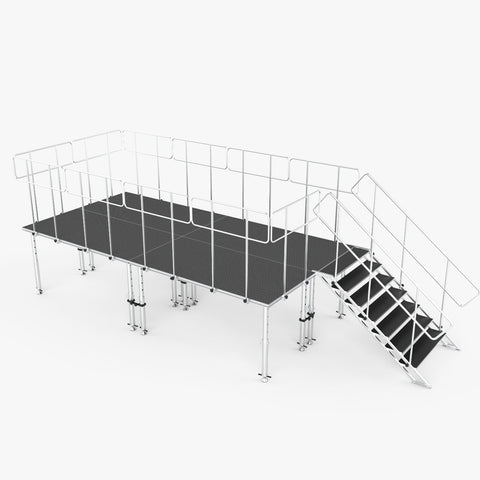 8FT x 16FT Stage Q 4 Stage Platforms Social Distancing Package Height Adjustable 28-48 inch