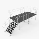 8FT x 16FT Stage Q 4 Stage Platforms Social Distancing Package Height Adjustable 28-48 inch