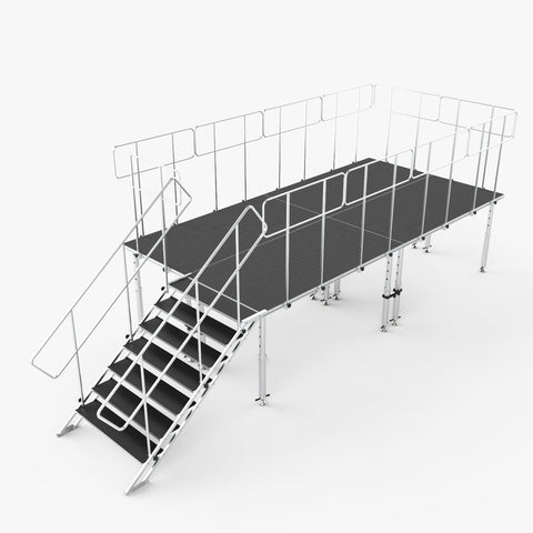 8FT x 16FT Stage Q 4 Stage Platforms Social Distancing Package Height Adjustable 28-48 inch