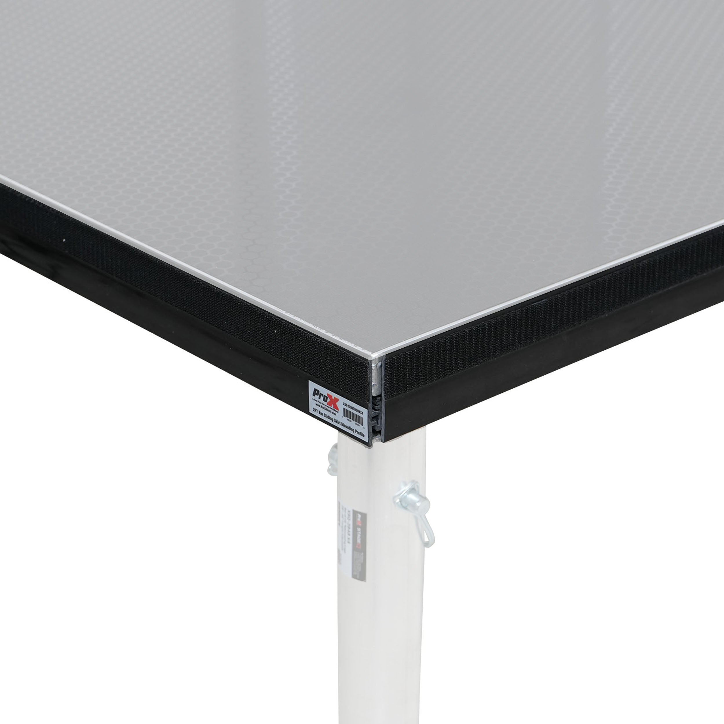 Stage Skirt Hook Profile Bar with Integrated Hook-and-Loop Strip – 2ft Sliding Mount (4 Pack)