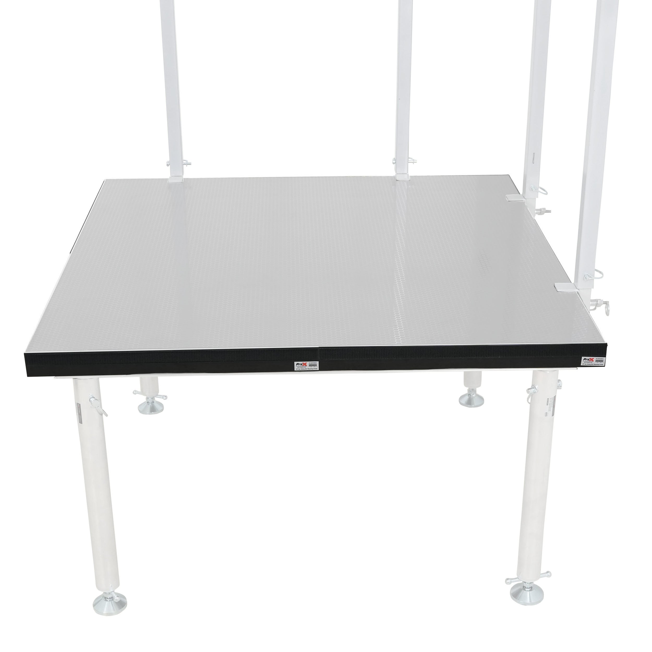 Stage Skirt Hook Profile Bar with Integrated Hook-and-Loop Strip – 2ft Sliding Mount (4 Pack)