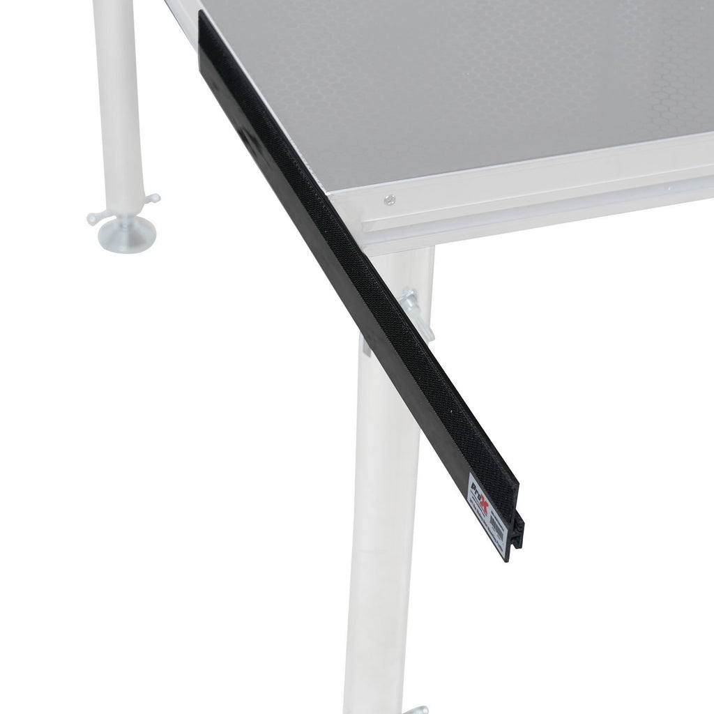 Stage Skirt Hook Profile Bar with Integrated Hook-and-Loop Strip – 2ft Sliding Mount (4 Pack)