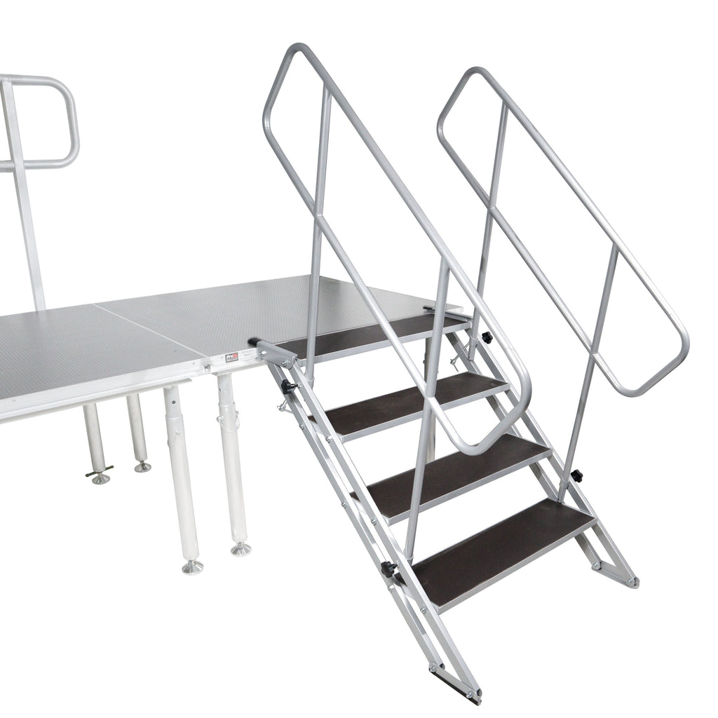 StageQ 4 Step Heavy Duty Foldable Adjustable 29 to 34 Inch with Rail