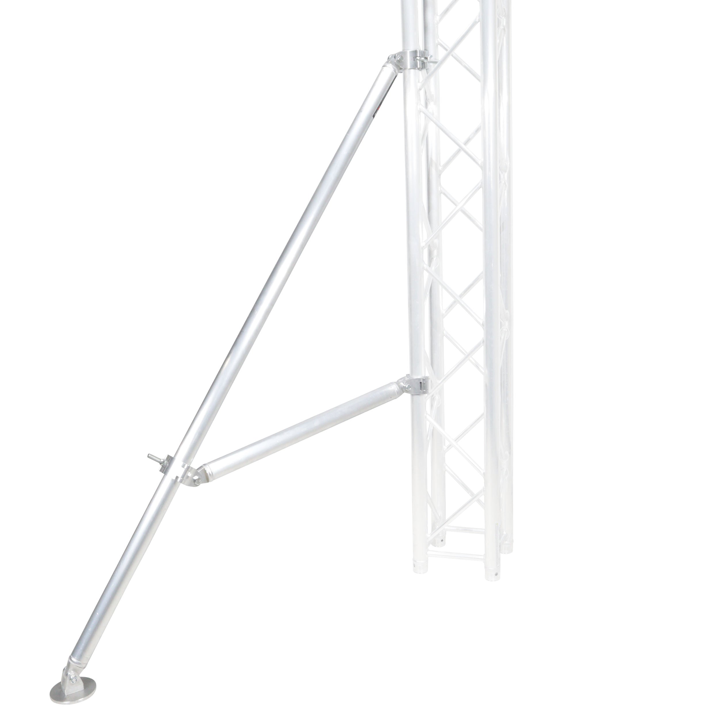 Truss Post Outrigger Brace and Lower Support Bar with Hinged Rubber Feet
