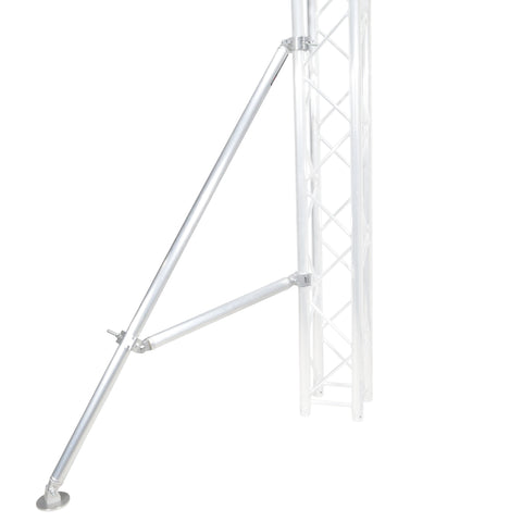 Truss Post Outrigger Brace and Lower Support Bar with Hinged Rubber Feet