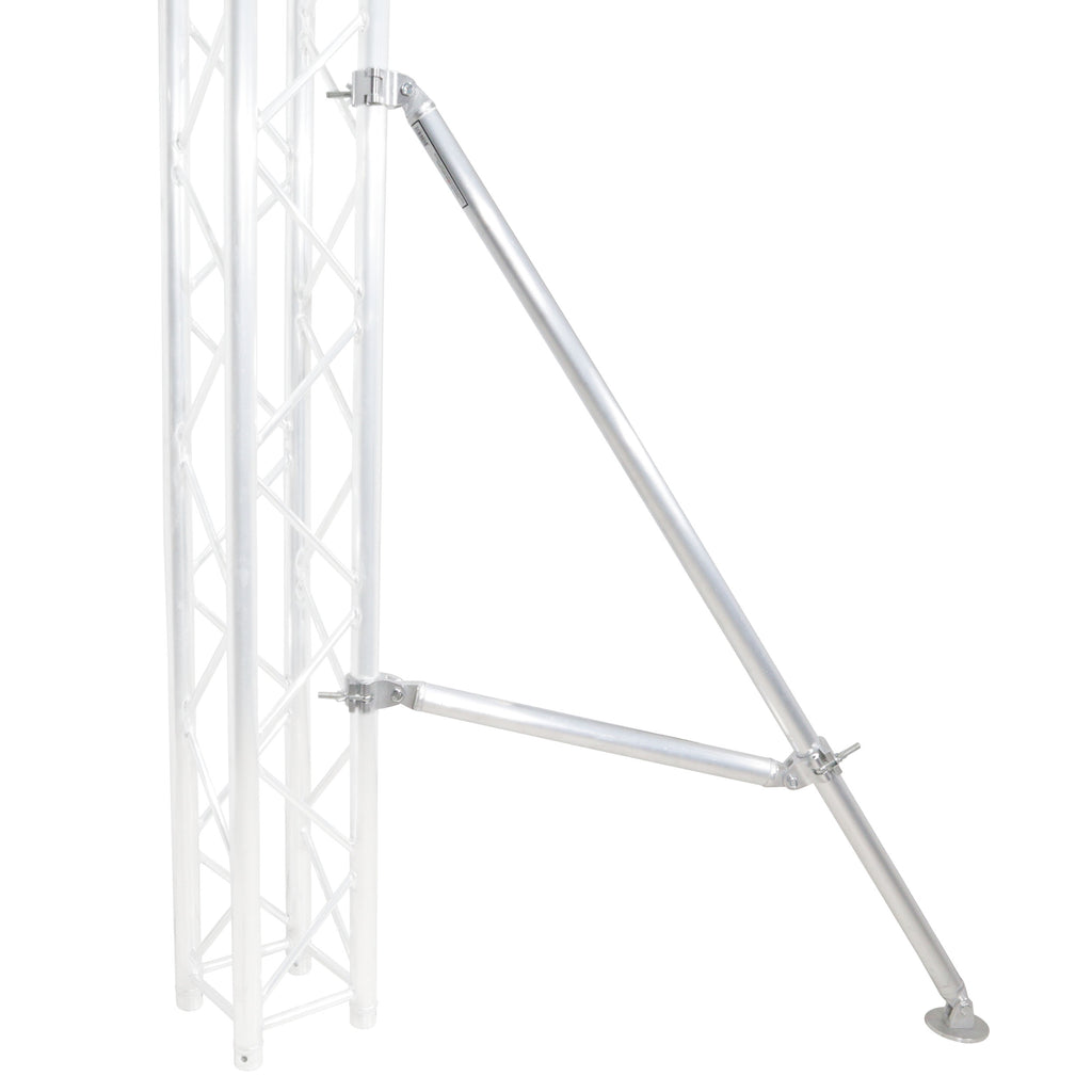 Truss Post Outrigger Brace and Lower Support Bar with Hinged Rubber Feet