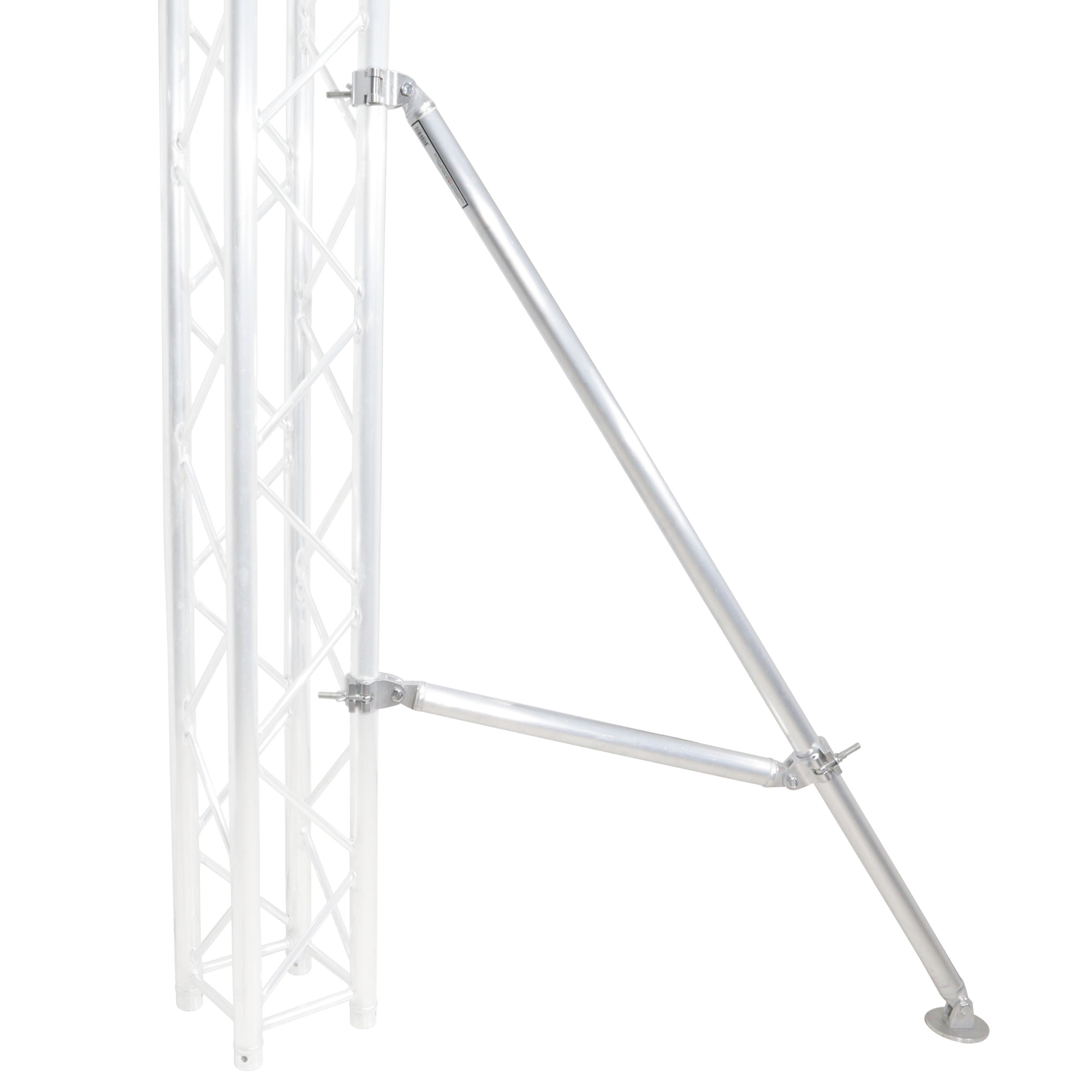 Truss Post Outrigger Brace and Lower Support Bar with Hinged Rubber Feet