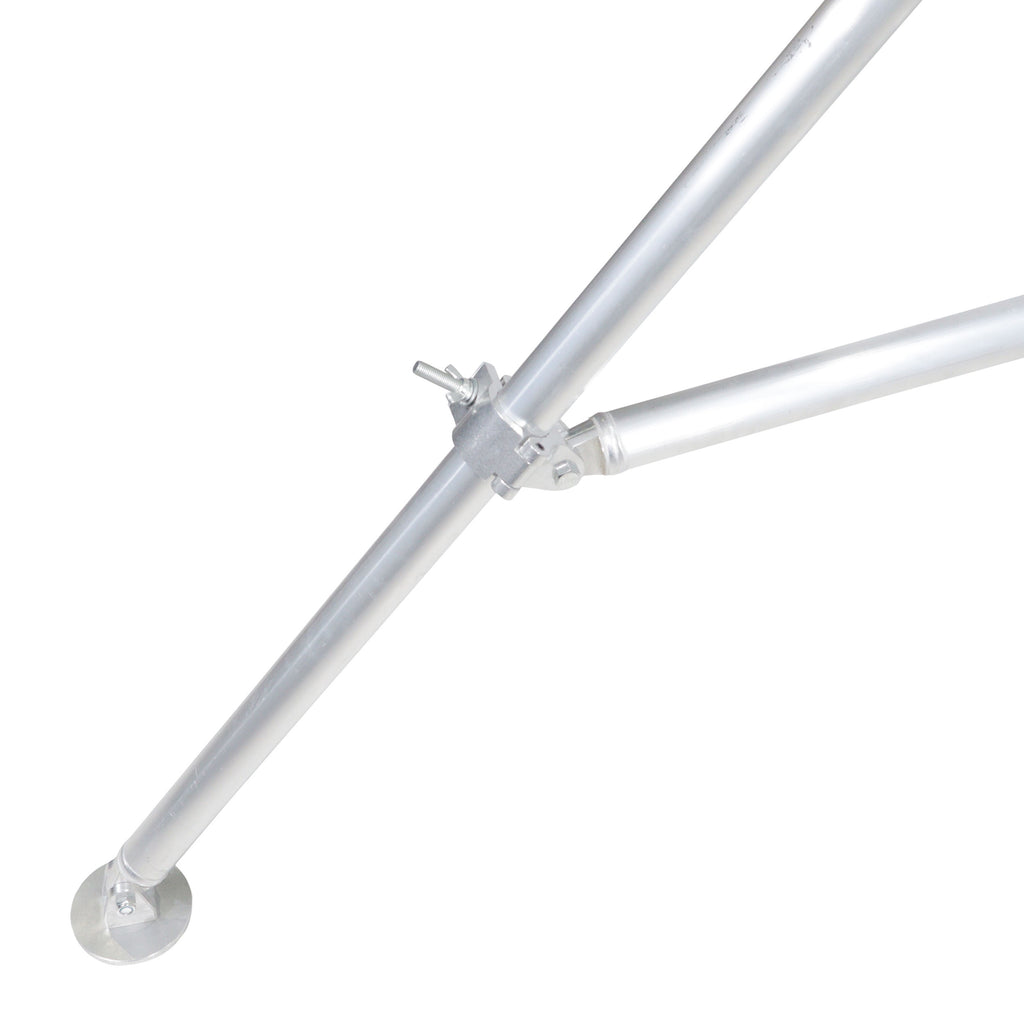 Truss Post Outrigger Brace and Lower Support Bar with Hinged Rubber Feet