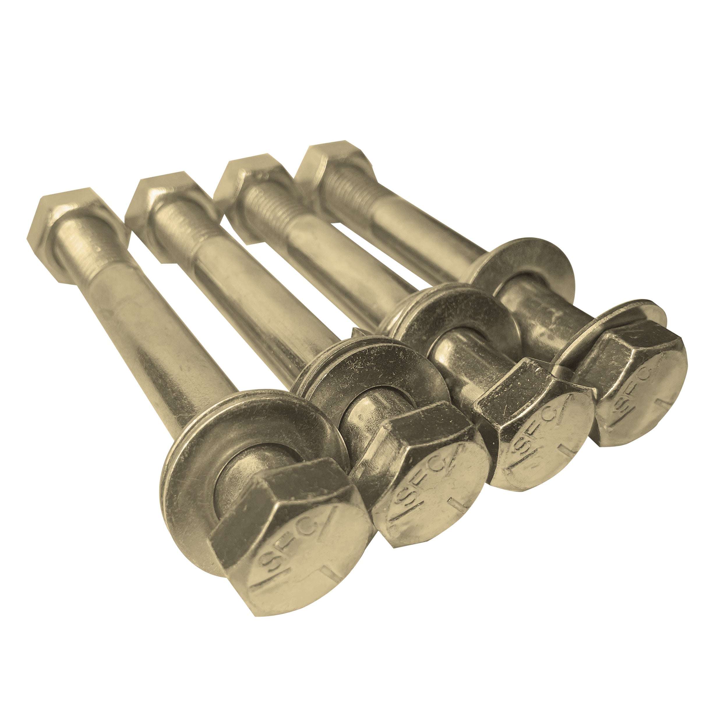Set of (4) 5" Length Hex Long Truss Bolts Nuts and Washers – Grade 8 (5/8"-11 x 5 NC)