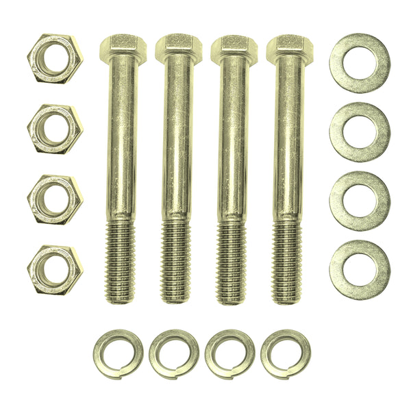 Set of (4) 5" Length Hex Long Truss Bolts Nuts and Washers – Grade 8 (5/8"-11 x 5 NC)