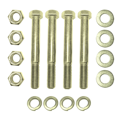 Set of (4) 5" Length Hex Long Truss Bolts Nuts and Washers – Grade 8 (5/8"-11 x 5 NC)