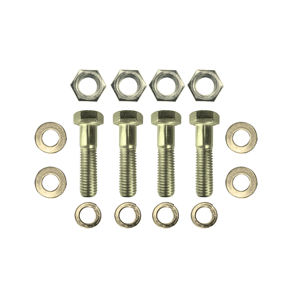 Set of (4) 2.5" Length Hex Short Yellow Zinc Truss Bolts Nuts Washers – Grade 8 (5/8”-11 x 2-1/2 NC)