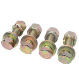 Set of (4) 2.5" Length Hex Short Yellow Zinc Truss Bolts Nuts Washers – Grade 8 (5/8”-11 x 2-1/2 NC)