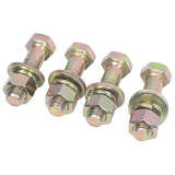 Set of (4) 2.5" Length Hex Short Yellow Zinc Truss Bolts Nuts Washers – Grade 8 (5/8”-11 x 2-1/2 NC)