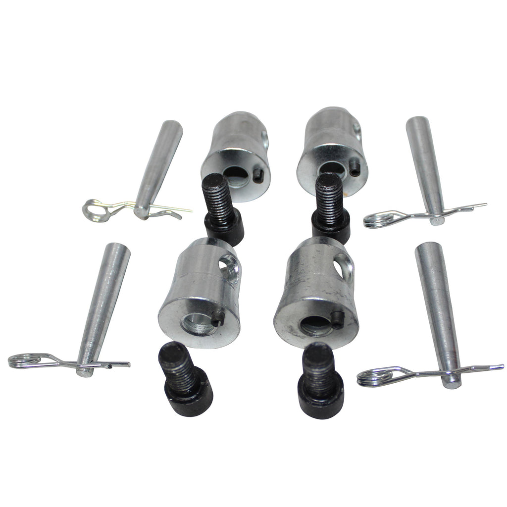 Pack of 4 Truss Junction Box Connector Pack Half Conical Connectors with Pins, Bolts & Safety Clips