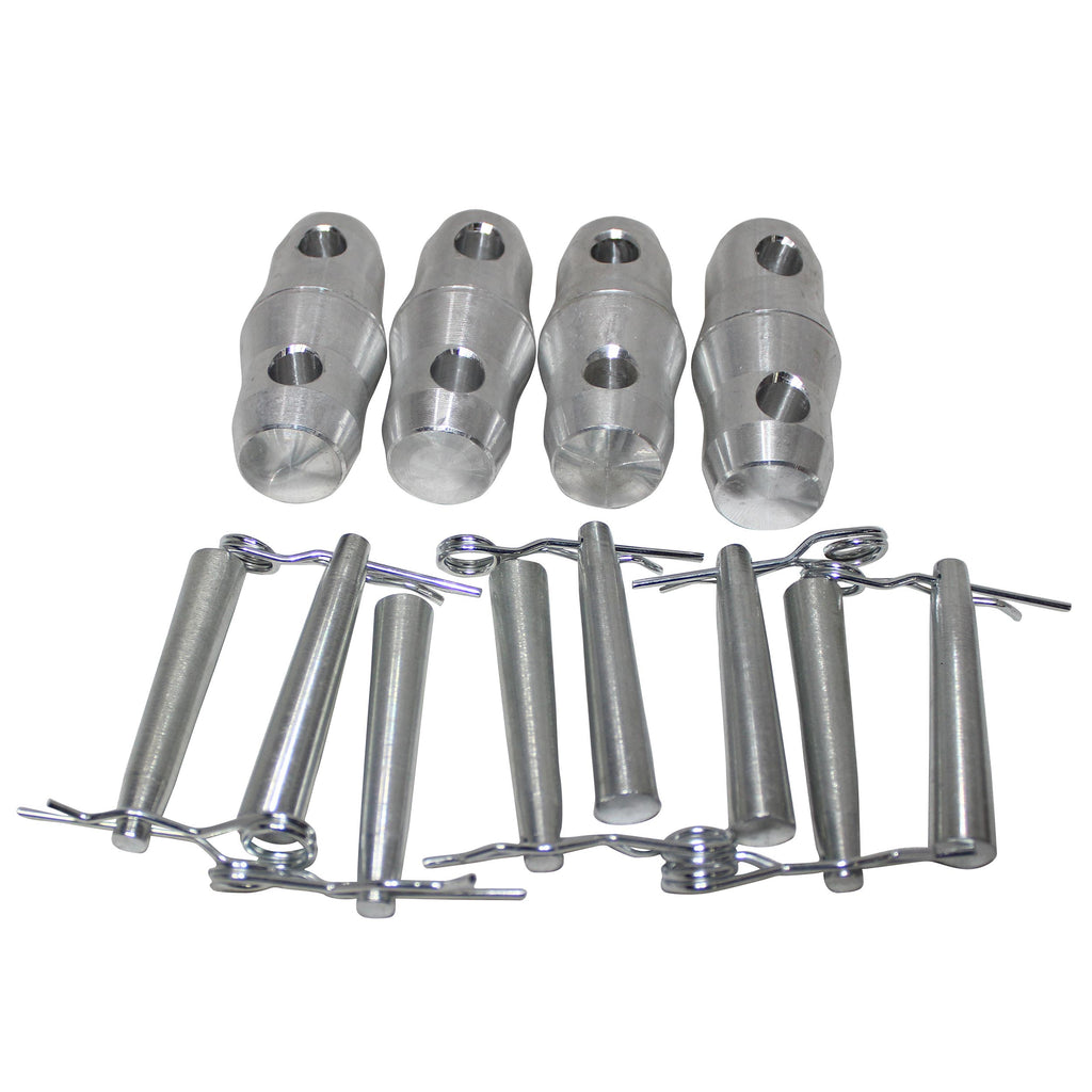 Set of (4) Double Sided Conical Couplers with connectors and pins