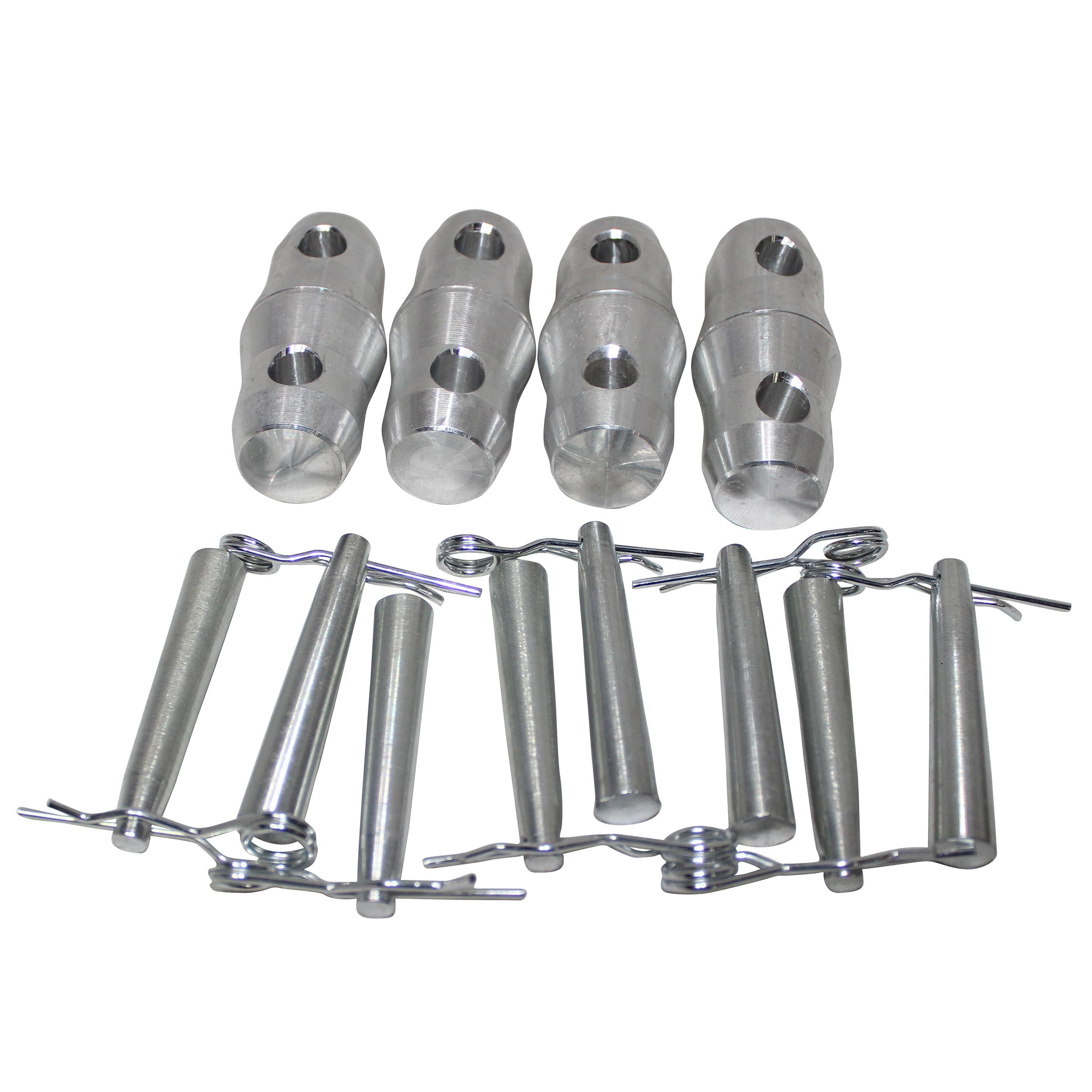 Set of (4) Double Sided Conical Couplers with connectors and pins