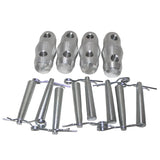 Set of (4) Double Sided Conical Couplers with connectors and pins