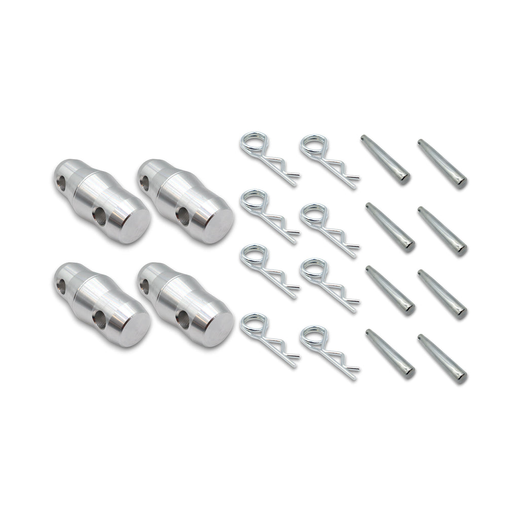 Set of (4) Double Sided Conical Couplers with connectors and pins