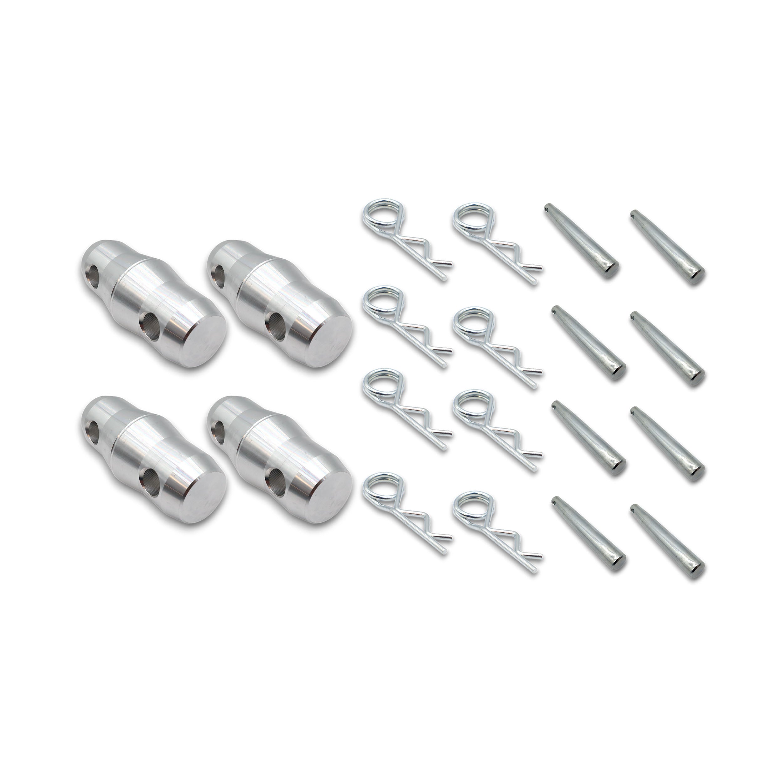 Set of (4) Double Sided Conical Couplers with connectors and pins