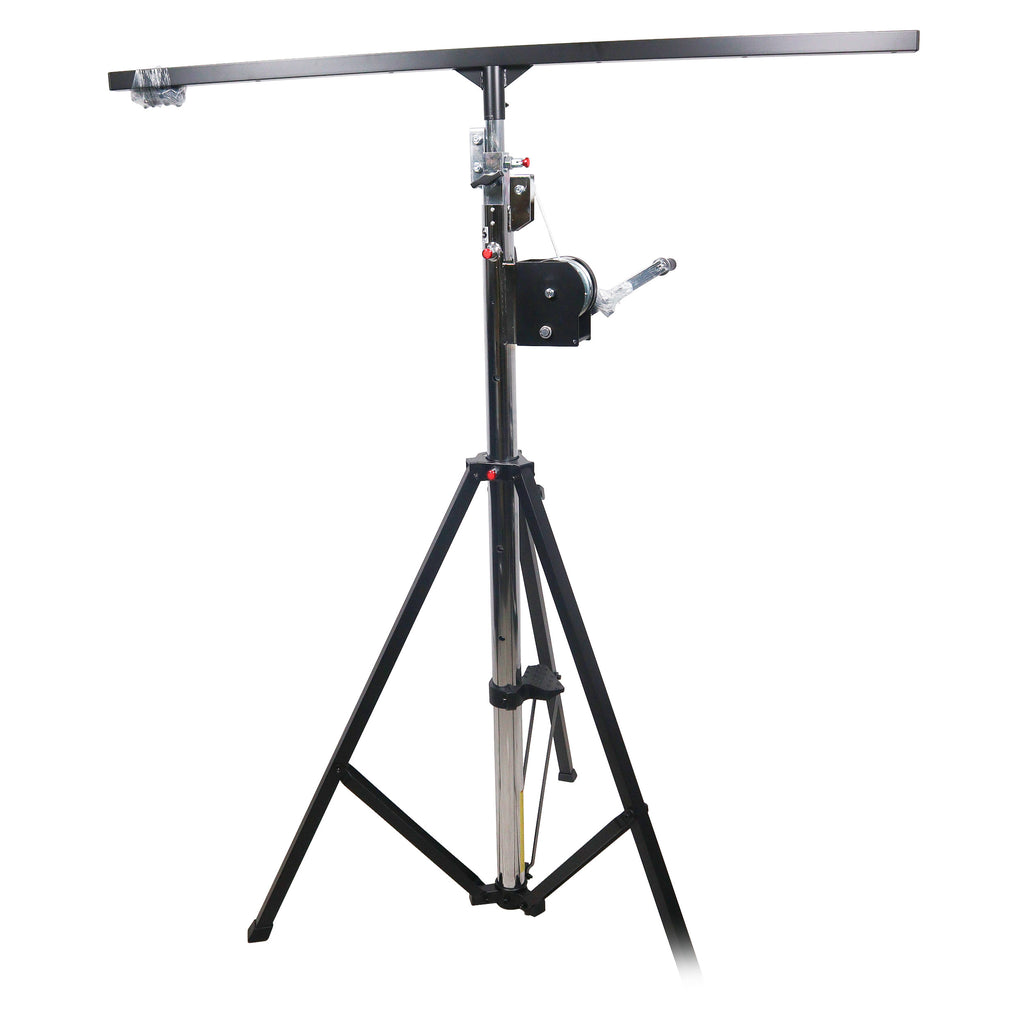 14 Ft Heavy-duty Lighting Crank Stand for Lifting Truss 220 lbs Capacity Incl 5ft T-Bar