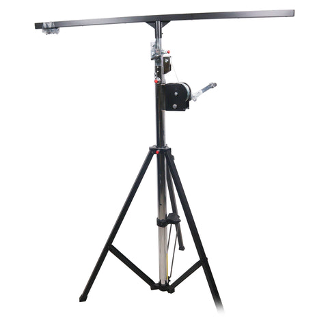 14 Ft Heavy-duty Lighting Crank Stand for Lifting Truss 220 lbs Capacity Incl 5ft T-Bar