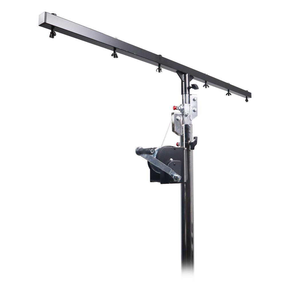 14 Ft Heavy-duty Lighting Crank Stand for Lifting Truss 220 lbs Capacity Incl 5ft T-Bar
