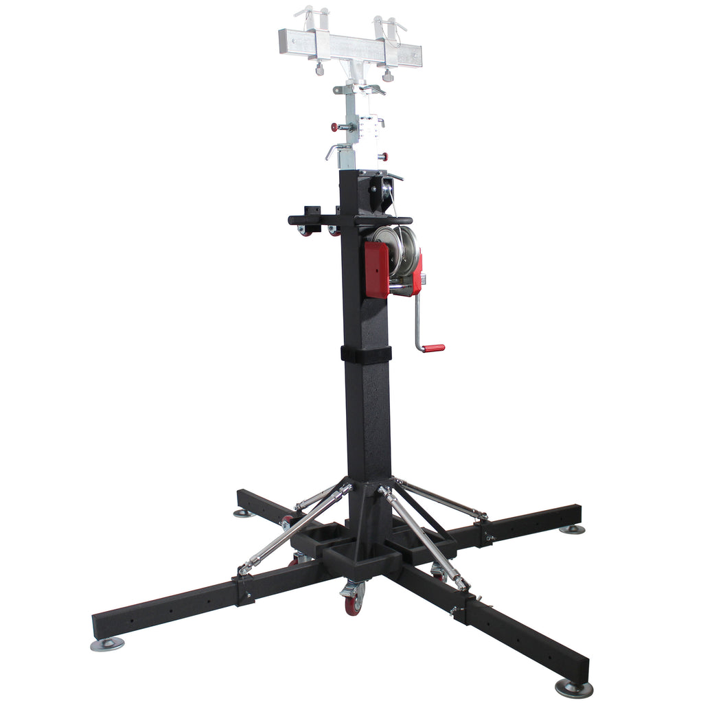 18 Ft Lighting Heavy-Duty Crank Truss Stand 500 Lb. Capacity with Outriggers Center Load18'Includes T-Adapter Truss Mount