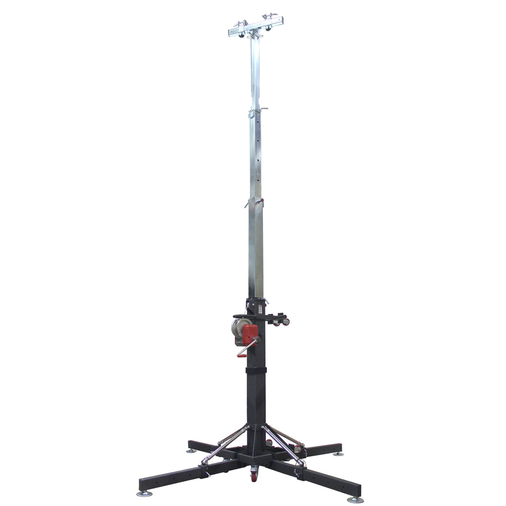 18 Ft Lighting Heavy-Duty Crank Truss Stand 500 Lb. Capacity with Outriggers Center Load18'Includes T-Adapter Truss Mount
