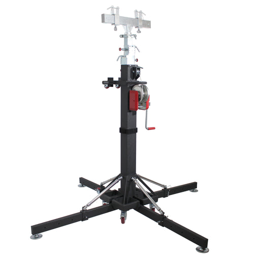 18 Ft Lighting Heavy-Duty Crank Truss Stand 500 Lb. Capacity with Outriggers Center Load18'Includes T-Adapter Truss Mount