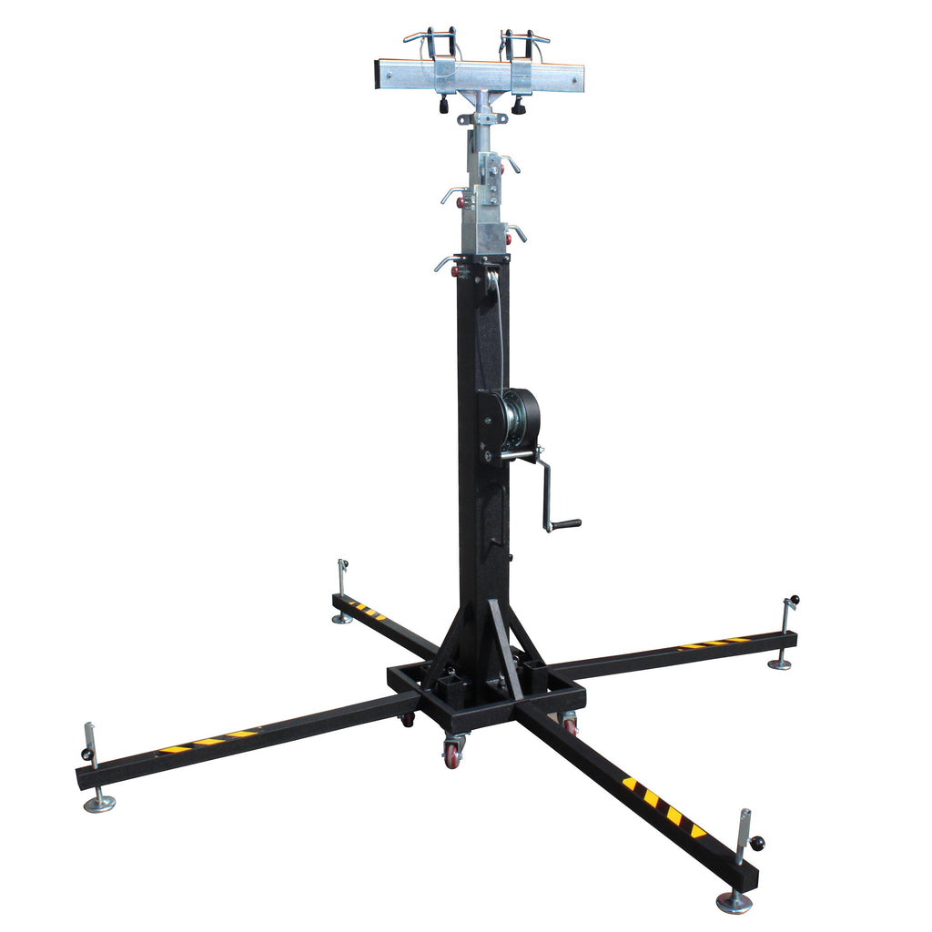 XT-CRANK22FT-400 Heavy Duty 22 Ft. High Truss Crank Lighting Stand 400 Lbs. Capacity Includes T-Adapter Truss Mount