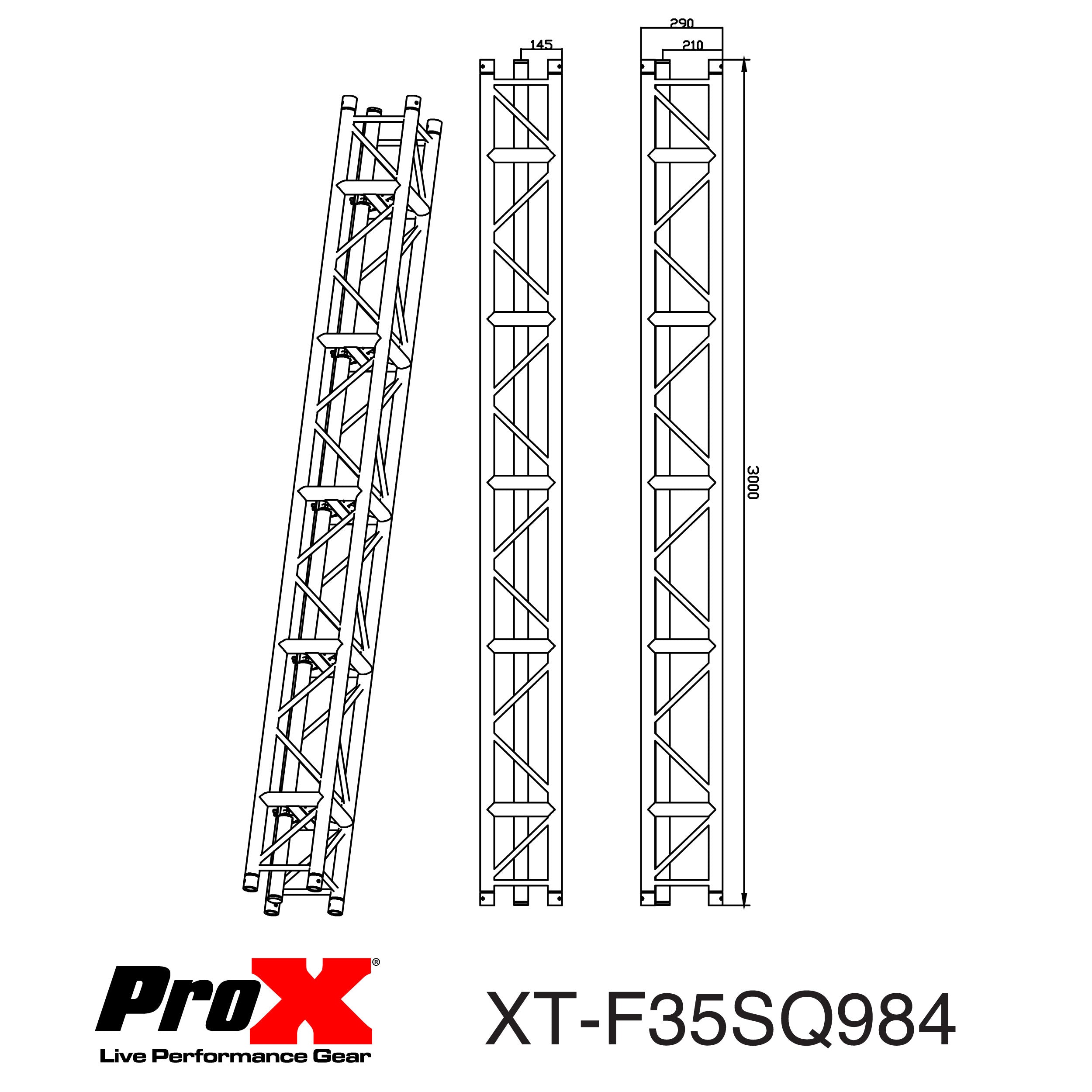 9.84 ft 3.00 m F35 Professional 5-Chord Truss Segment for LED Video Panels