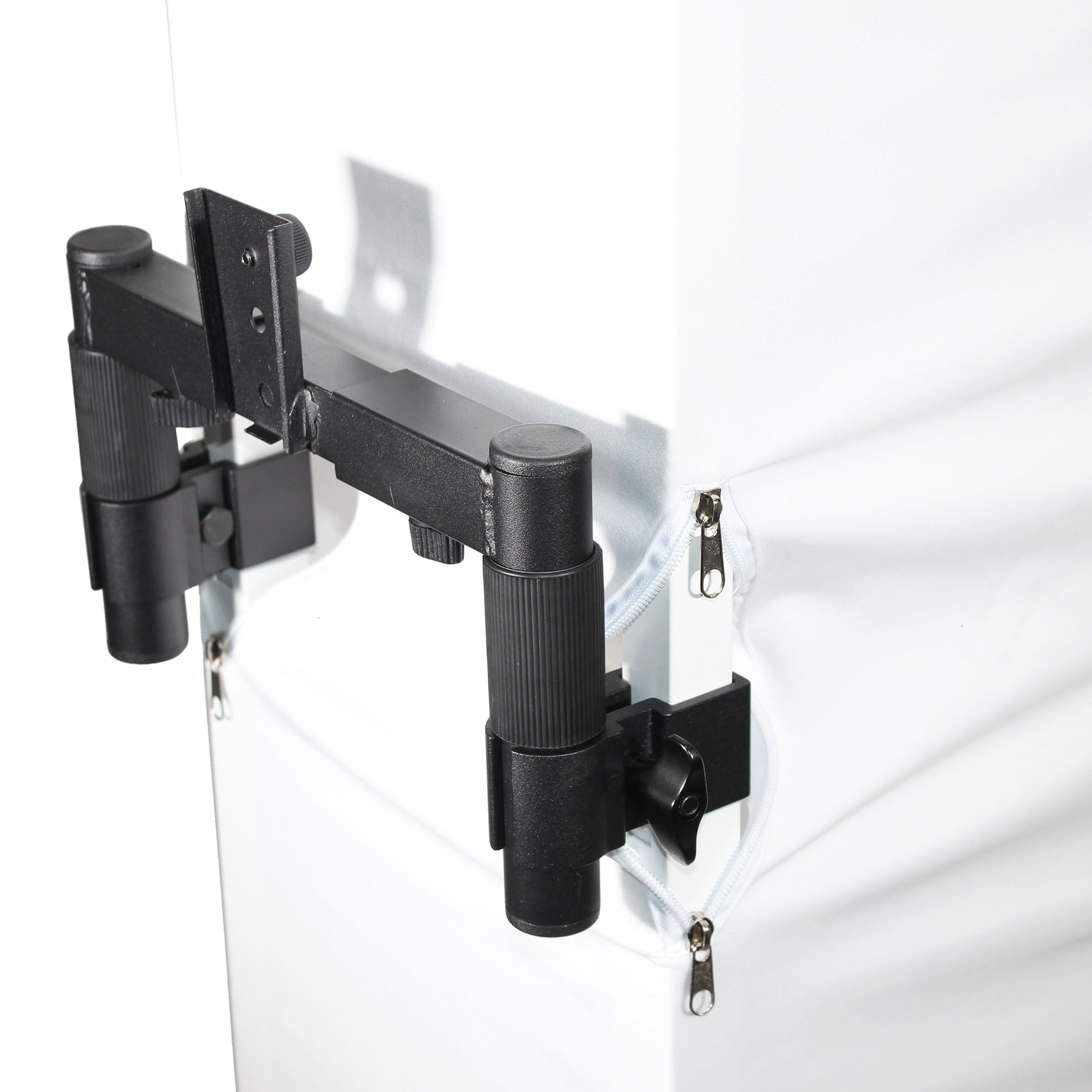 Flex Totem TV - 3ft to 6ft Height Adjustable Totem Stand Incl. TV Mount, Foldable Base Plate and Speaker Stud