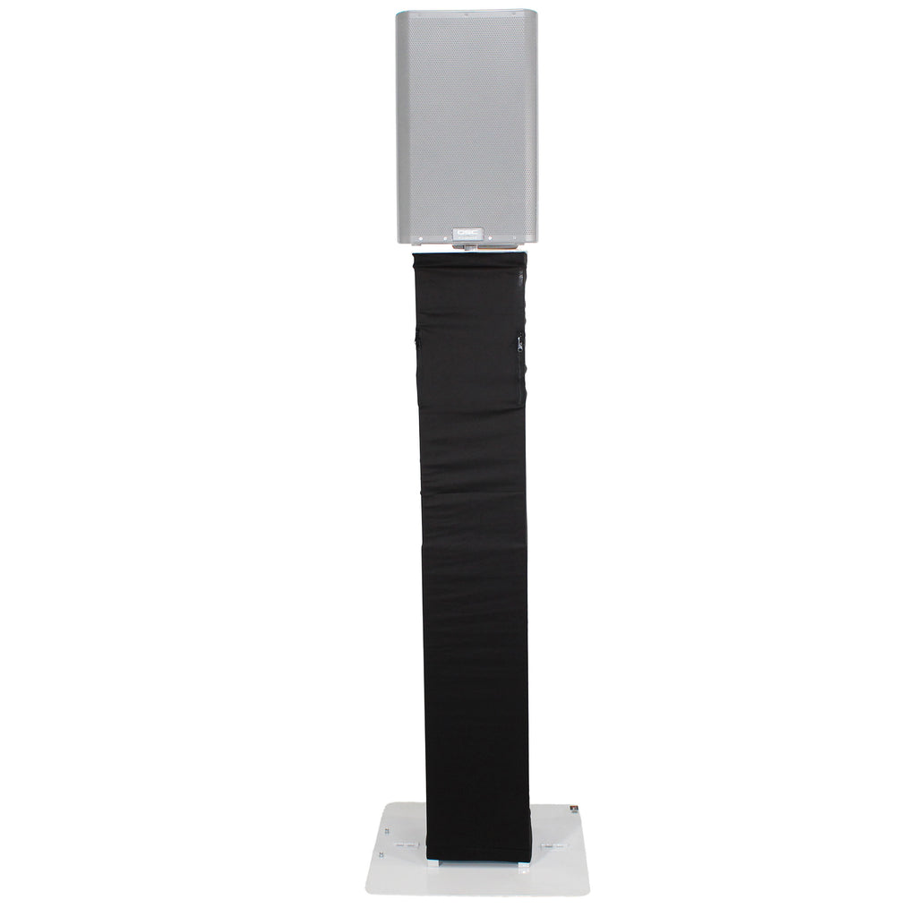 Flex Totem TV - 3ft to 6ft Height Adjustable Totem Stand Incl. TV Mount, Foldable Base Plate and Speaker Stud