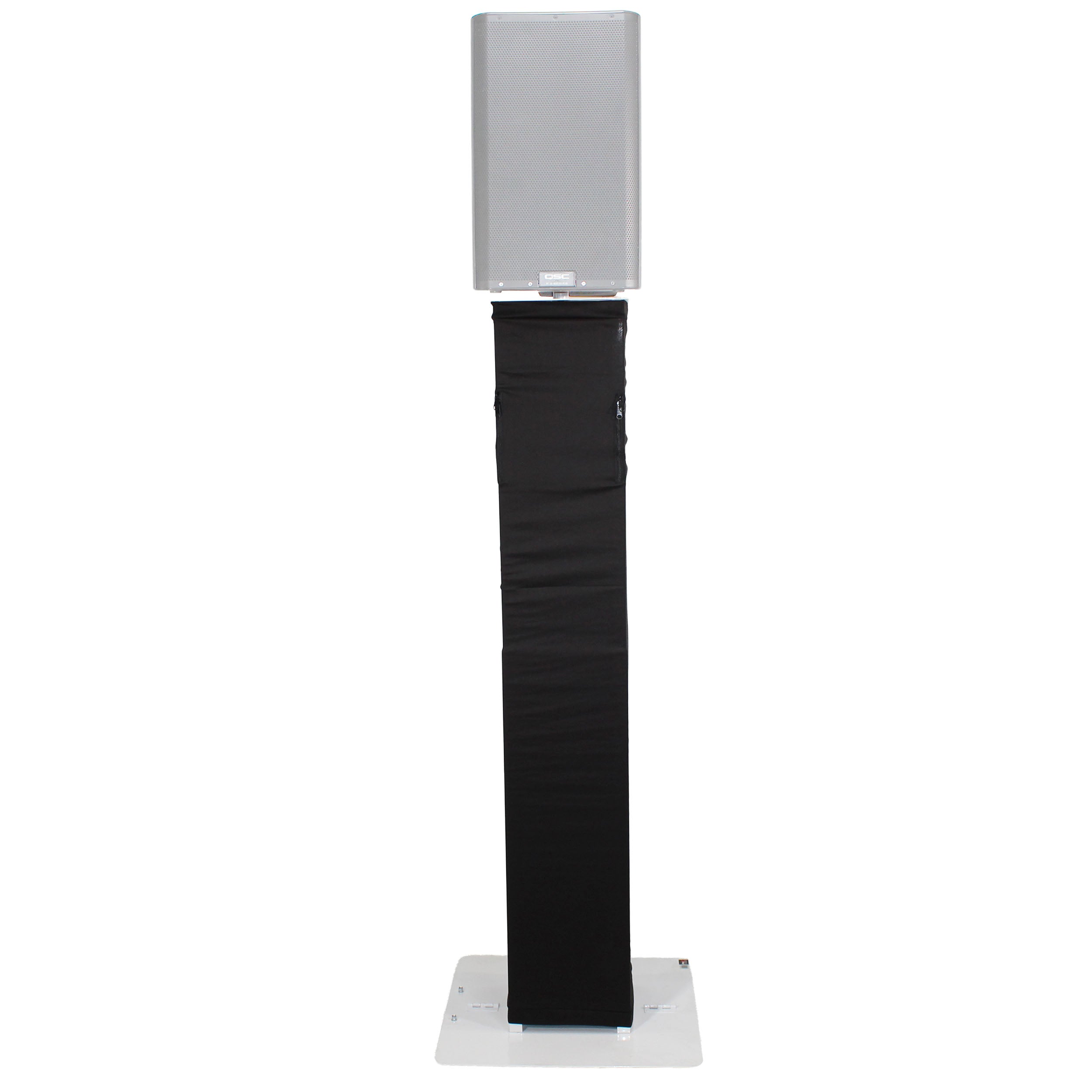 Flex Totem TV - 3ft to 6ft Height Adjustable Totem Stand Incl. TV Mount, Foldable Base Plate and Speaker Stud